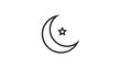 © Umerhayat - Islamic crescent moon and star symbol minimalist flat design vector illustration