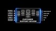 © Habibur_Studio - Digital customer support review interface featuring five star rating system and emoticon feedback on a dark background, for business analytics, and assessment metrics, in modern corporate settings