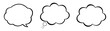 © anamull2004 - Set of three comic thought bubbles and speech balloons with fluffy cloud outlines and cartoon style shapes for conversation bubbles text placeholders and creative graphic communication design.