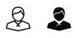 © parvnstock - Two professional silhouette icons with neckties standing side by side