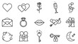 © Bawoto - Collection of romantic line icons and symbols.