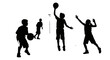 © Dicky - Basketball Silhouette: Energetic figures engage in a dynamic basketball game, with bold silhouettes. Capturing the essence of teamwork and skillful play, creating a sense of action and excitement.