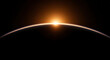 © Mony - Sunrise over curved dark planet horizon with bright star