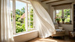© Abdus - Open window with white flowing curtains and sunlight on a summer morning