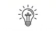 © wildan - Light bulb line icon vector illustration isolated on white background. Symbol of idea, innovation, and creativity in a minimalist style.