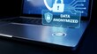 © toni - A laptop displays a data anonymized screen with a padlock icon.