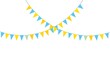 © MSTHIRAMONY - Festive bunting flags in yellow and light blue colors isolated on white background