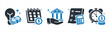© popcornarts - A set of 5 mix icons as smart investment, annual payment, banking services