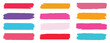© Unique Creations - Colorful brush strokes. Paintbrush, brush strokes templates isolated on transparent background. Dirty distress texture banners for social networks. set of colorful watercolor splashes.