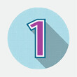 © Wiston - Stylized Number One Icon with Long Shadow