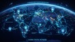 © Shahzad - Global digital network with cybersecurity and data protection concept on a world map