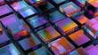 © Harry - A vibrant and colorful array of shiny metallic cubes in a modern geometric pattern