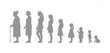 © Gina - Aging process of a woman from infancy to old age vector silhouette