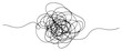 © Katarzyna - Tangled messy scribble in the center of a continuous line art style