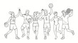 © Akun - Diverse Athletes Celebrating Victory Together: Basketball, Soccer, Volleyball, Tennis, Swimming
