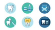 © Ксения Омельченко - Dental Care and Oral Hygiene Flat Vector Icon Set