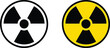 © Vector Studio - Radiation hazard symbol icons in black and yellow colors for nuclear danger warning and radioactive material safety Vector