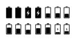 © Sa - Vector illustration of set of battery icons with different charge levels on a transparent background