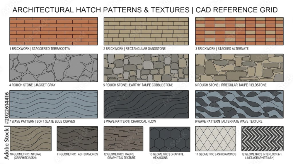 Architectural Hatch Patterns and Textures for CAD Reference Stock ...