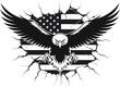 © fashanbd - United States Shape Eagle American Flag Graphic. a fierce bald eagle with wings fully spread wide,Vector illustration eps10