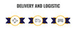 © Farahim - delivery and logistic outline icon set. thin line supply chain, cargo bus, cargo train icons. editable vector