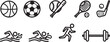 © tarik - Black and white bicycle icons set vector Vector