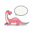 © chae - Cute Pink Dinosaur with Speech Bubble