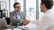 © jeremy - Successful Business Handshake in Modern Corporate Office