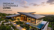 © Maksym - Premium sustainable living house with modern architecture and infinity pool at sunset