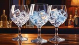 Ice filled glasses