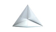 © zeandra - A white triangular pyramid floats on a dark, stark black background