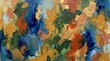 © akbaramrulh15 - Abstract Expressionist Painting with Bold Swirls and Textures of Blue, Green, and Gold Hues, Capturing Dynamic Movement