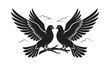 © Rasel - Pair of peace dove, two doves silhouette, peace dove vector, dove pair illustration, love birds design pack, flying doves together, peace symbol graphic, white dove pair, olive branch dove, couple