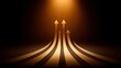 © buraratn - Abstract representation of growth, progress, and success with arrows moving upward in a warm, golden glow creating an inspiring atmosphere for motivation