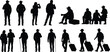© MD - collection of people silhouettes in various poses and activities