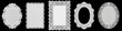 © MakeStories.com - White oval rectangular lace doily with delicate elegant floral embroidery on black background - design set