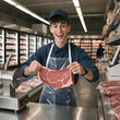 © Rehman - only the freshest meat smiling young butcher street