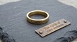 © Nurul Huda - Gold Ring with 'Continuity' Engraving and Tag