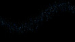 © Mehedi - Abstract wave of blue glitter particles on a black background, sparkling dust trail, magical stardust effect