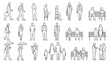 © JS-CREATIVE - CAD Pedestrian Entourage Collection with Standing Walking Seating and Lifestyle Human Poses