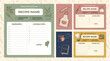 © Dhansha - Aesthetic culinary recipe card template layout with kitchen utensil graphics