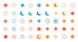 © Firoza - Extensive collection of celestial sun and moon icons in various geometric and artistic styles for astrology or design themes.