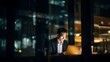 © StudioFF - Freelancer Working on Laptop at Night / 夜間にノートパソコンで作業するフリーランス