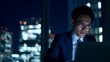 © StudioFF - Businessman Working in Cafe at Night / 夜のカフェで働くビジネスマン