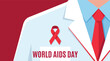 © Eduardo - World AIDS Day illustration with a doctor wearing a red awareness ribbon, symbolizing global health support and HIV prevention