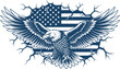 © Crafted Canvas - Patriotic american eagle 4th of july independence day graphic