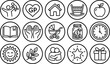 © GR Graphics - Black and white line for various aspects of life, including health, home, shopping, and more line black and white
