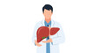 © Neylaaulia - Doctor holding human liver, medical illustration for healthcare and science