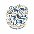 © FEEZAN ALI - Happy Father's Day Decorative Text Design with Crowns and Anchor