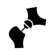 © M.Style - Hip joint icon. Healthcare and orthopedics filled symbol. Black and white.